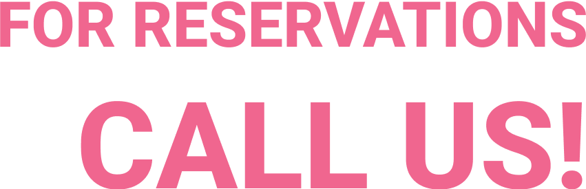 a writing saying for reservations call us